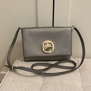 Kate Spade Metallic Gray Crossbody Bag